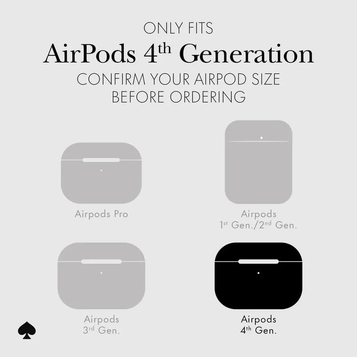 Kate Spade Flowerbed Blue with Silver Clip for AirPods 4 - Mac Addict