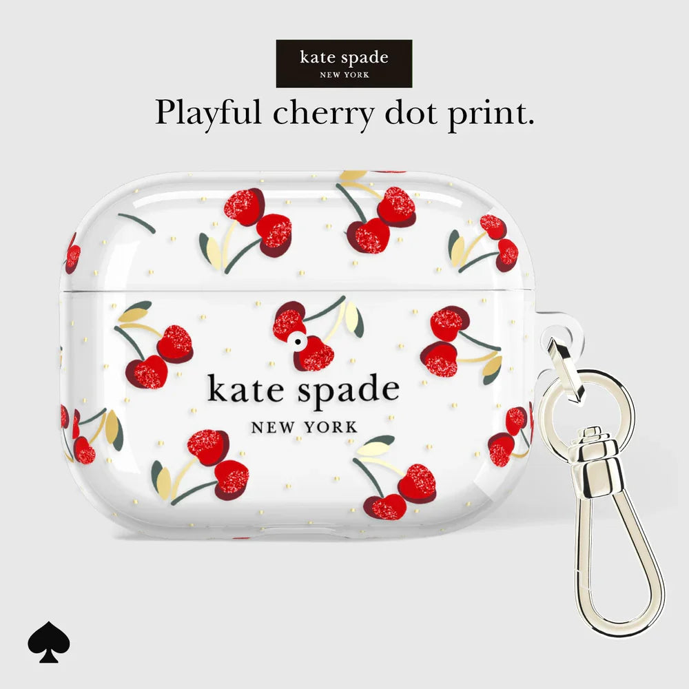Kate Spade Cherry Dot with Gold Clip for AirPods Pro 3