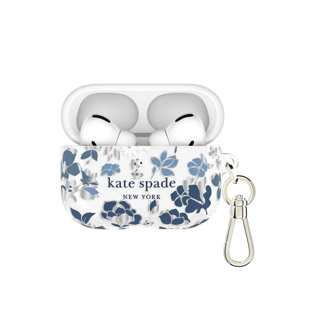 Kate Spade Flowerbed Blue with Silver Clip for AirPods Pro 3 - Mac Addict