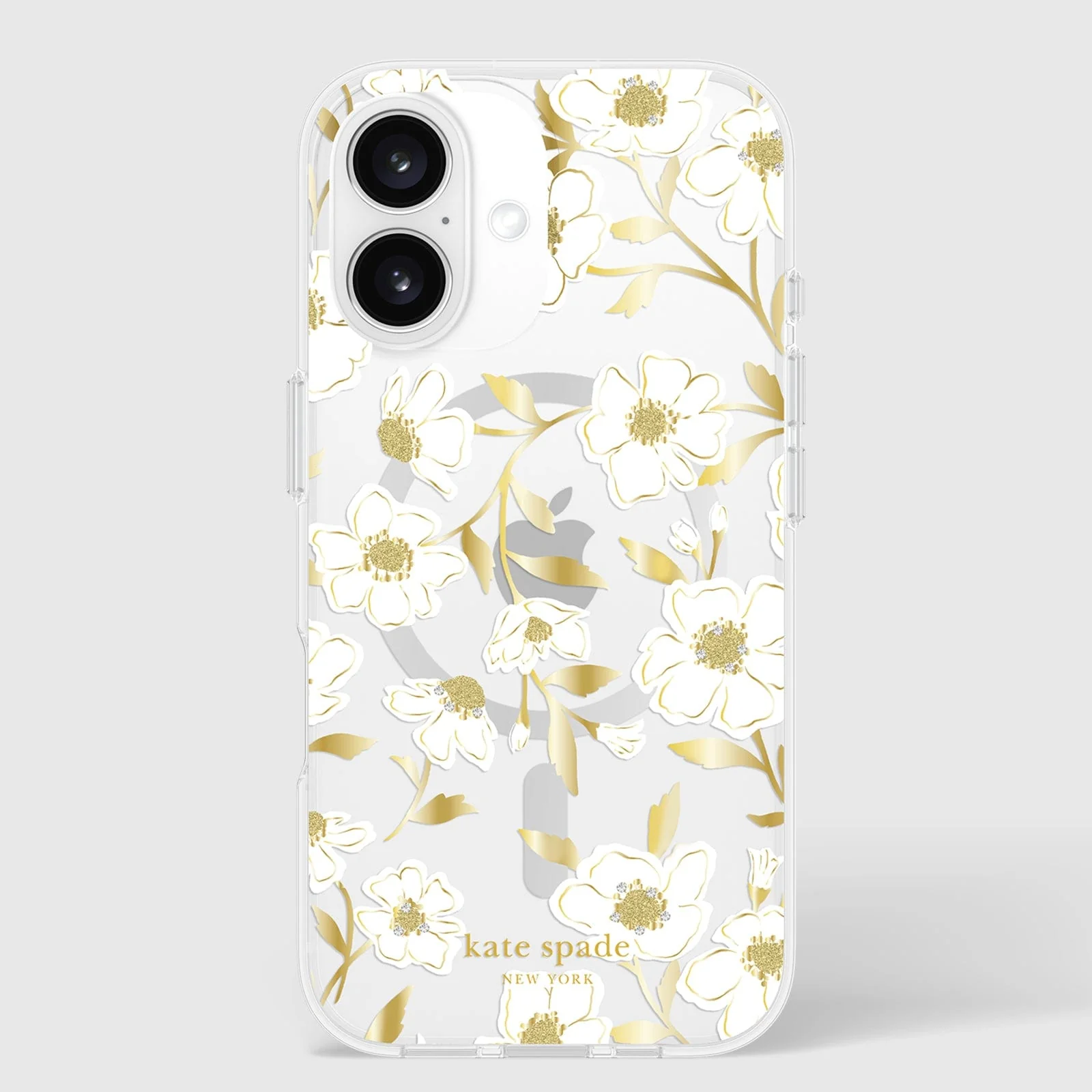 Kate Spade Sunshine Floral MagSafe Case for iPhone 16 Plus Clear / Gold