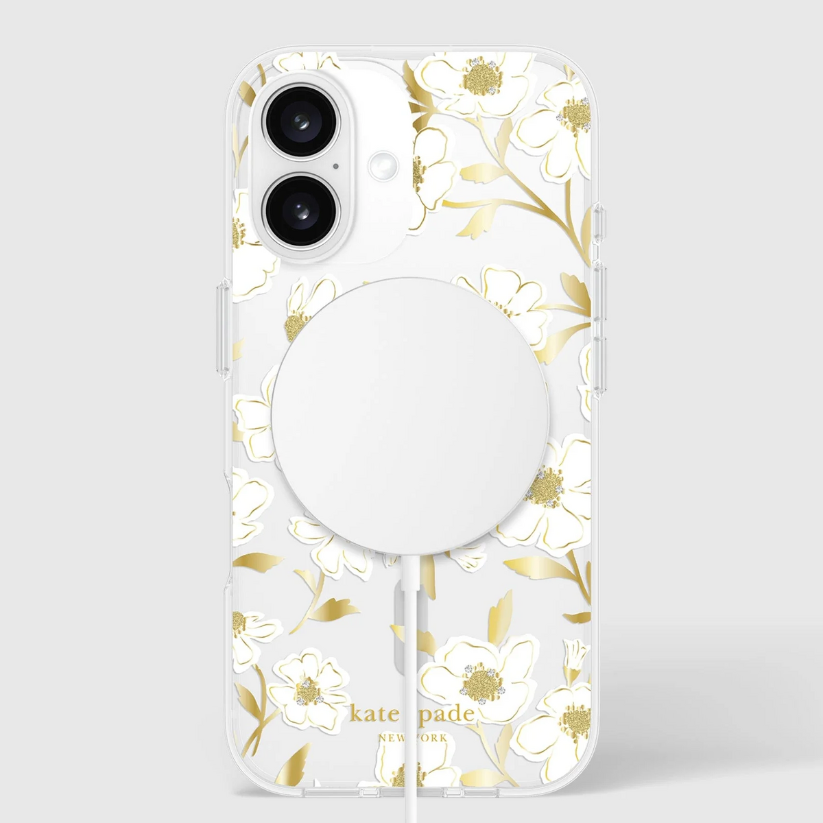 Kate Spade Sunshine Floral MagSafe Case for iPhone 16 Plus Clear / Gold