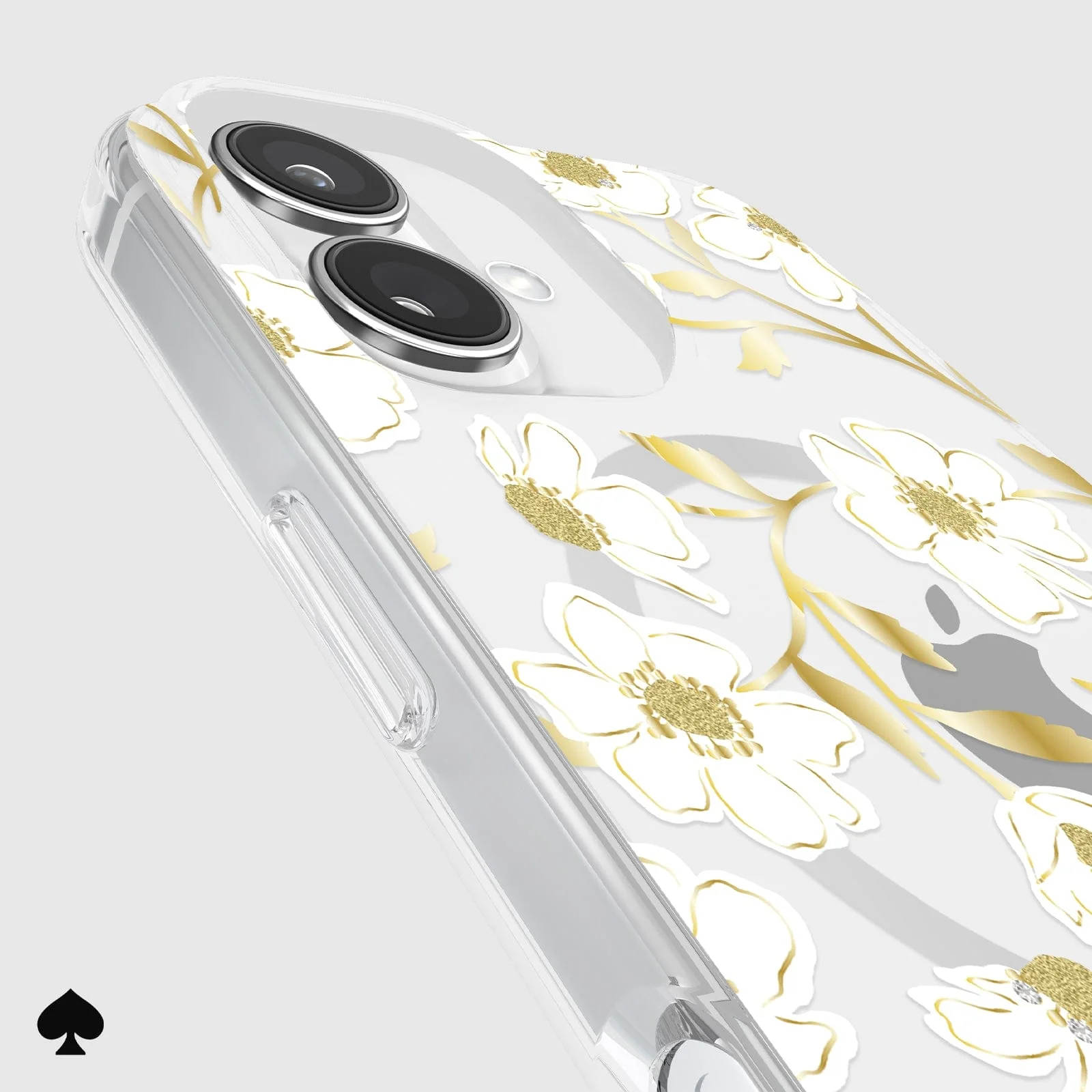 Kate Spade Sunshine Floral MagSafe Case for iPhone 16 Standard Clear / Gold