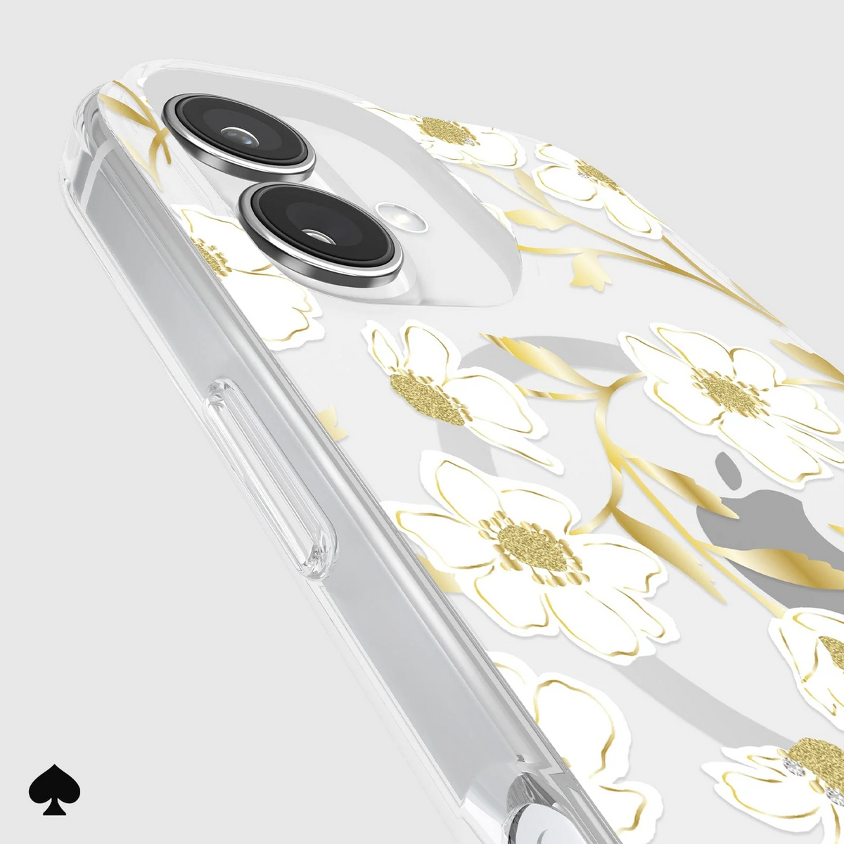 Kate Spade Sunshine Floral MagSafe Case for iPhone 16 Plus Clear / Gold