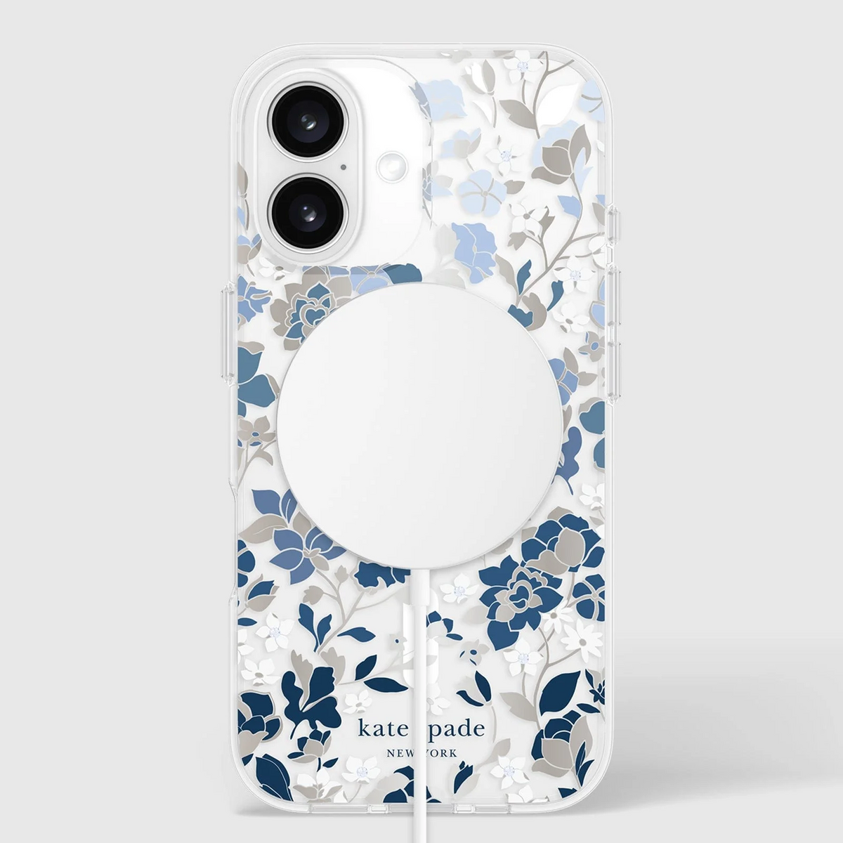 Kate Spade Flowerbed Blue MagSafe Case for iPhone 16 Standard Clear / Blue