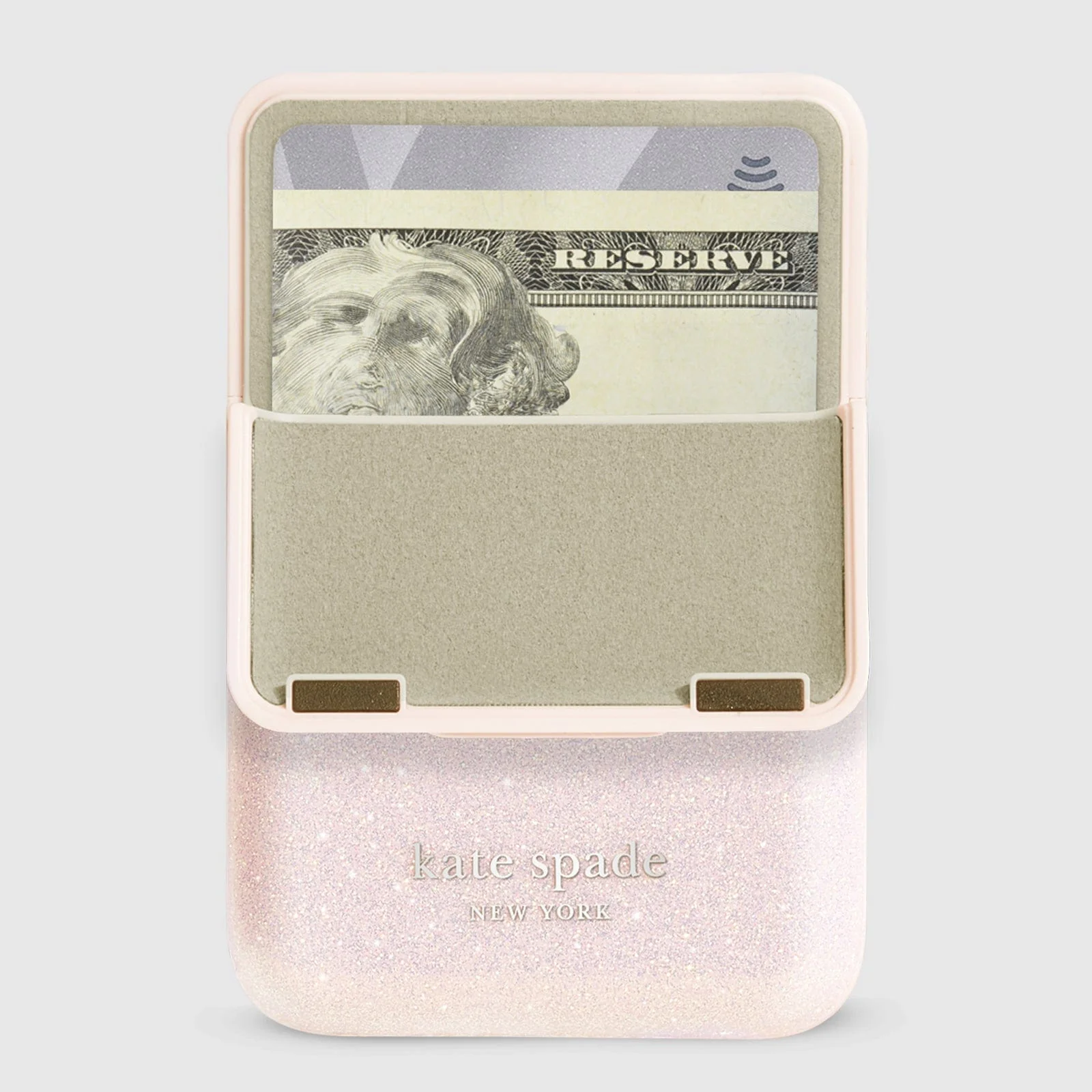 Kate Spade New York MagSafe Flip Magnetic Wallet - Sparkle Pink
