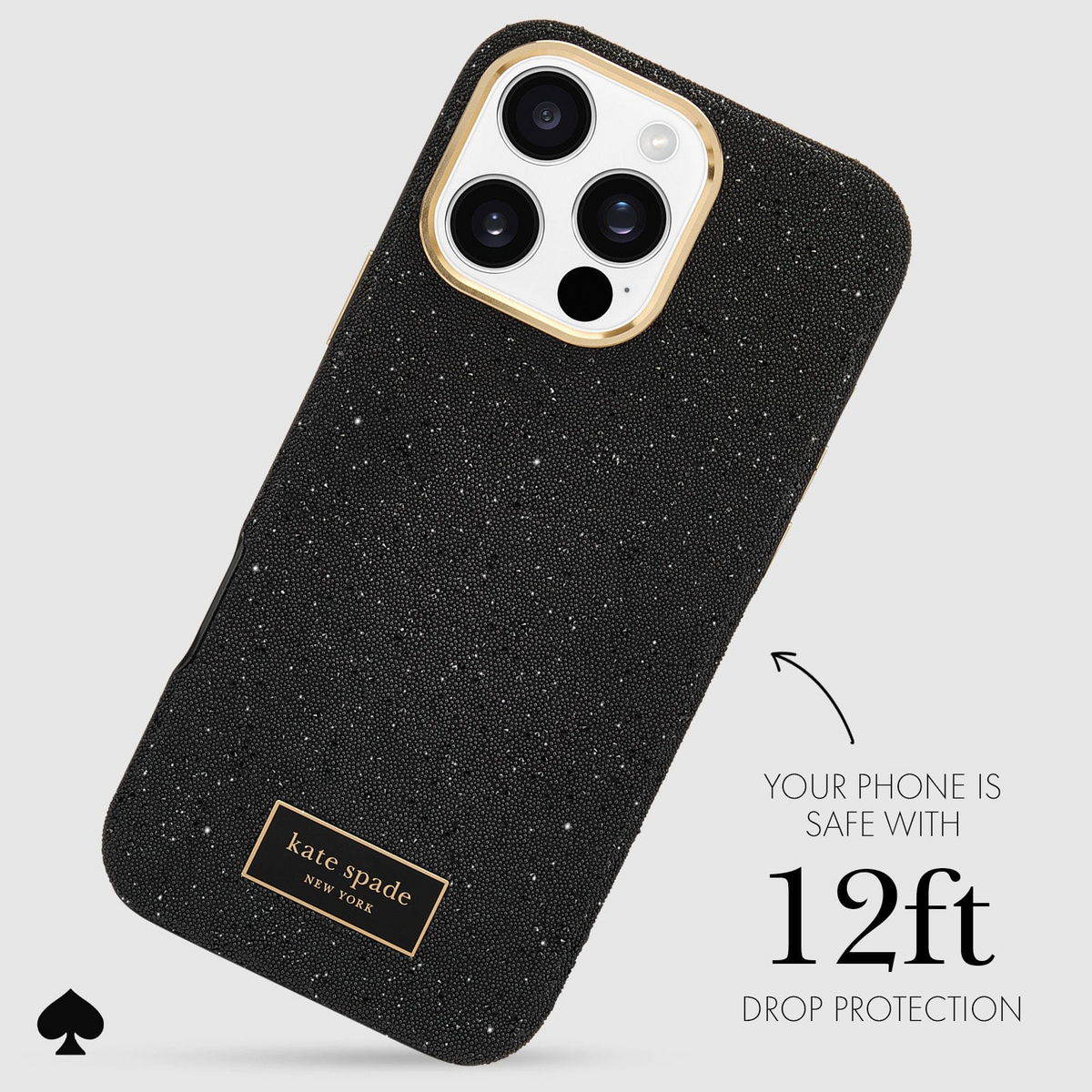 Kate Spade Crystal Pave MagSafe Case for iPhone 16 Pro Black