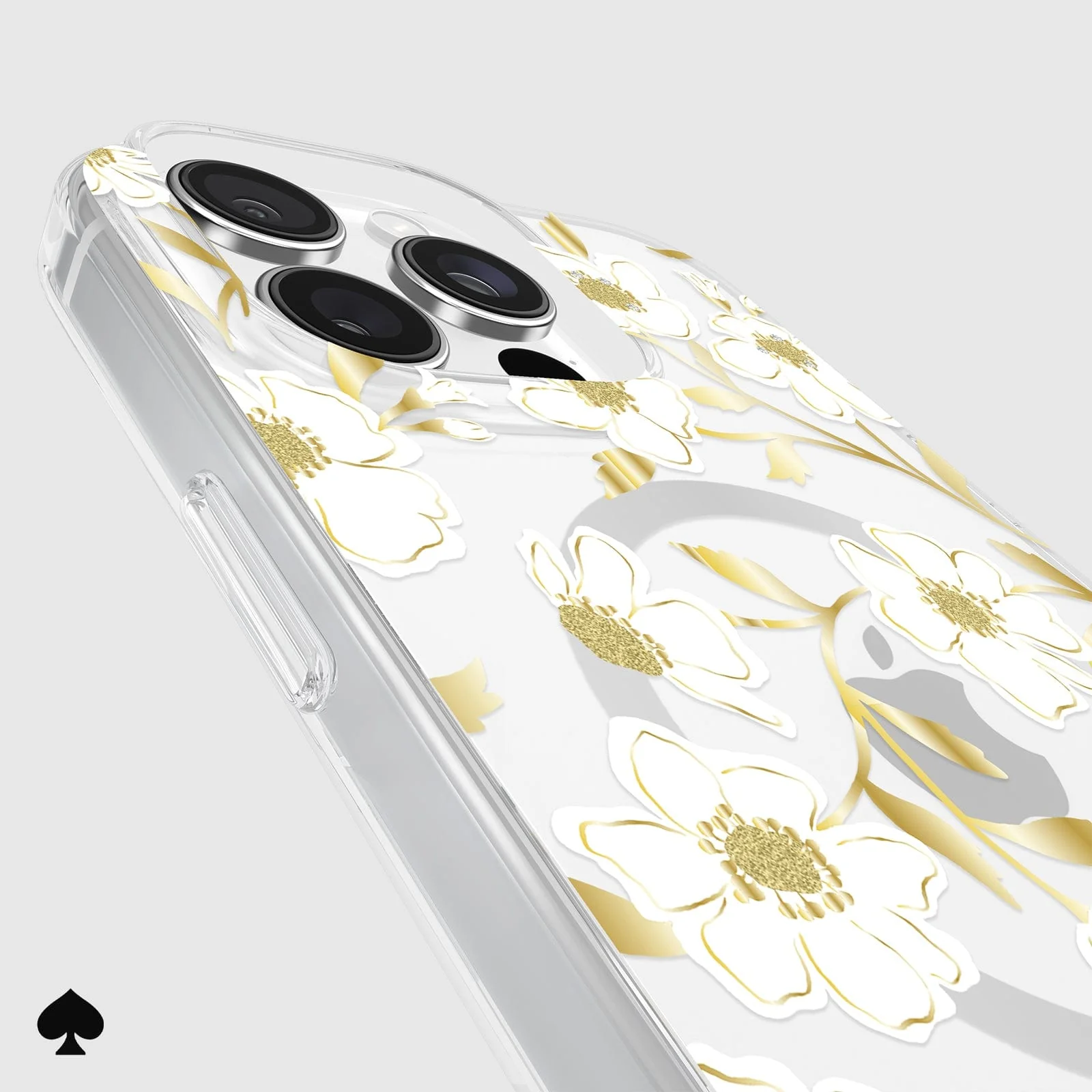 Kate Spade Sunshine Floral MagSafe Case for iPhone 16 Pro Max Clear / Gold