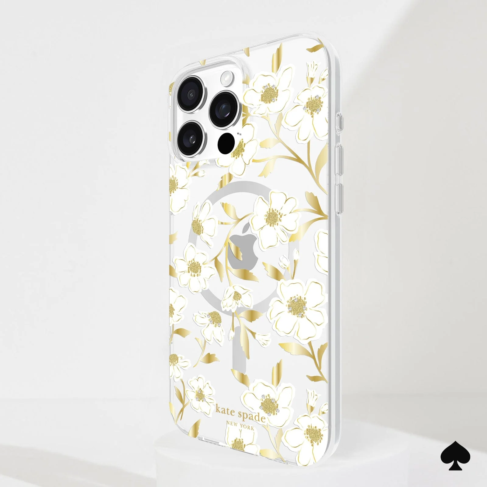 Kate Spade Sunshine Floral MagSafe Case for iPhone 16 Pro Max Clear / Gold