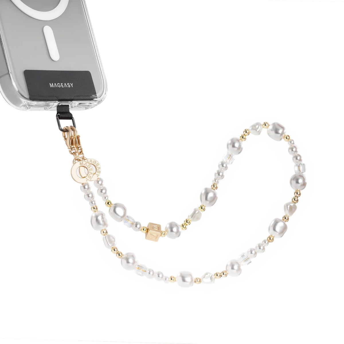 Mageasy Pearl iPhone Wrist Strap - Lobster Clasp &amp; Charm loop - Mac Addict