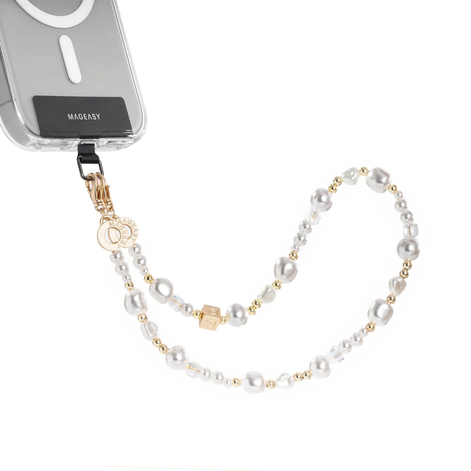 Mageasy Pearl iPhone Wrist Strap - Lobster Clasp & Charm loop - Mac Addict
