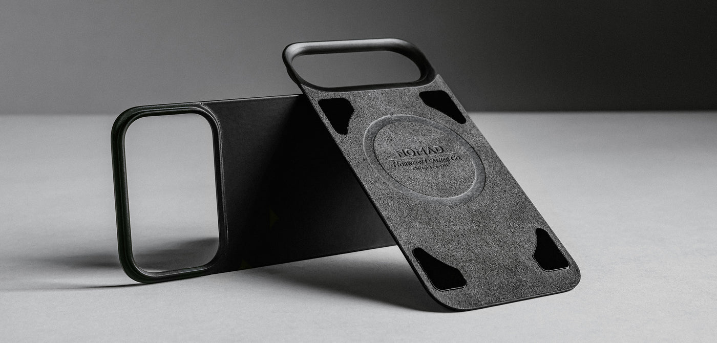 nomad horween case for iphone 17 pro black side profile