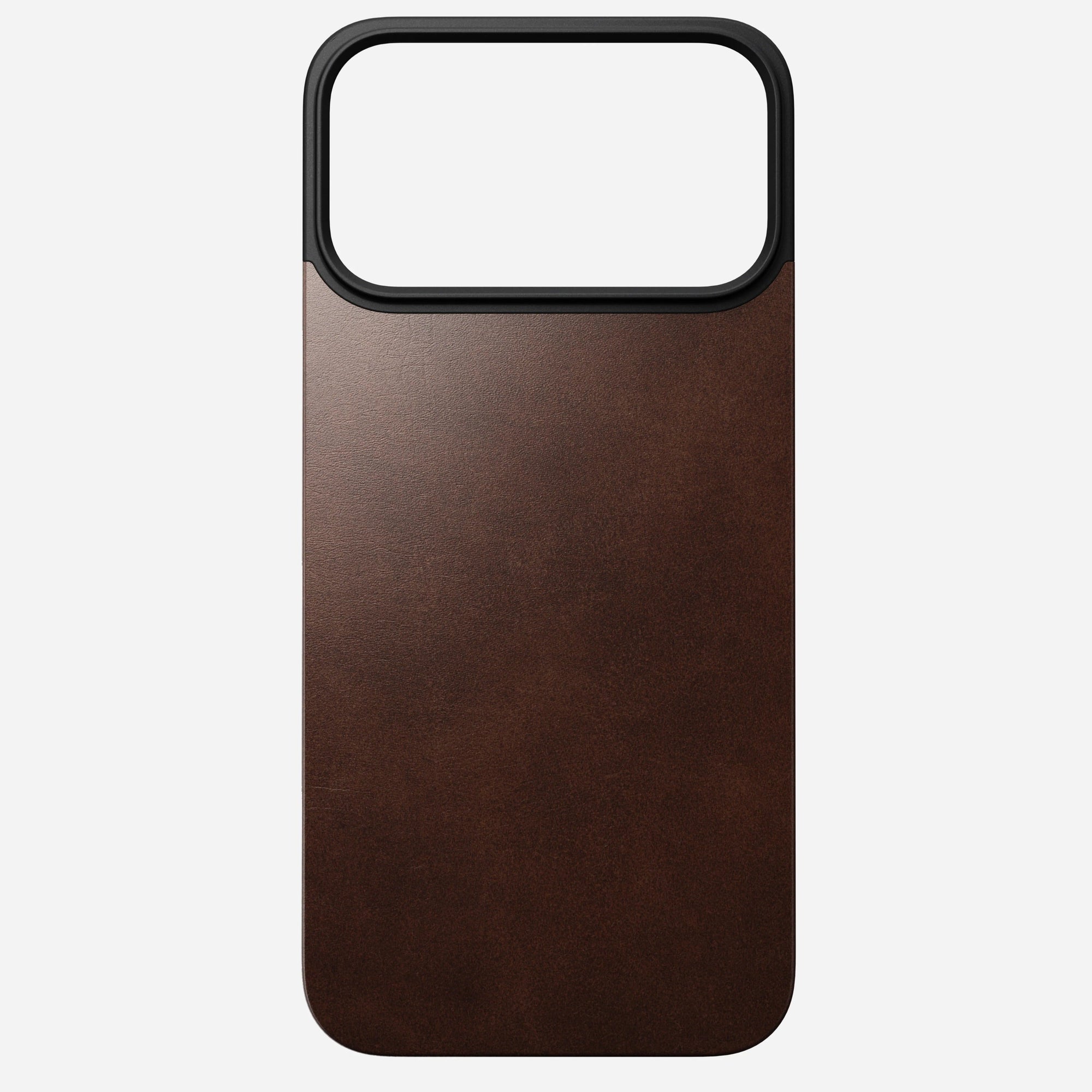 nomad horween case for iphone 17 pro max brown leather grain closeup