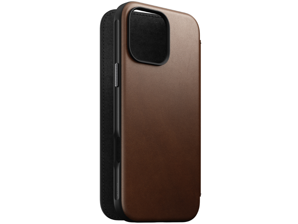 Nomad Modern Leather Folio Case for iPhone 16 Pro Max - Brown - Mac Addict