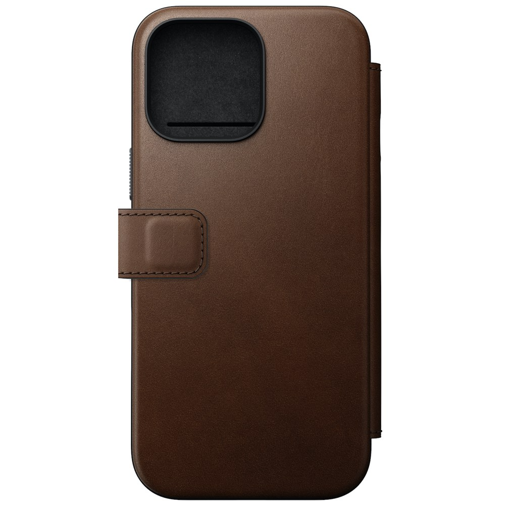 Nomad Modern Leather Folio Case for iPhone 16 Pro Max - Brown - Mac Addict