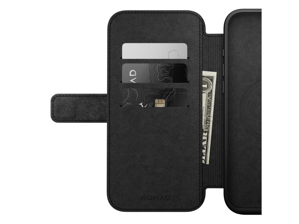Nomad Modern Leather Folio Case for iPhone 16 Pro Max - Black - Mac Addict