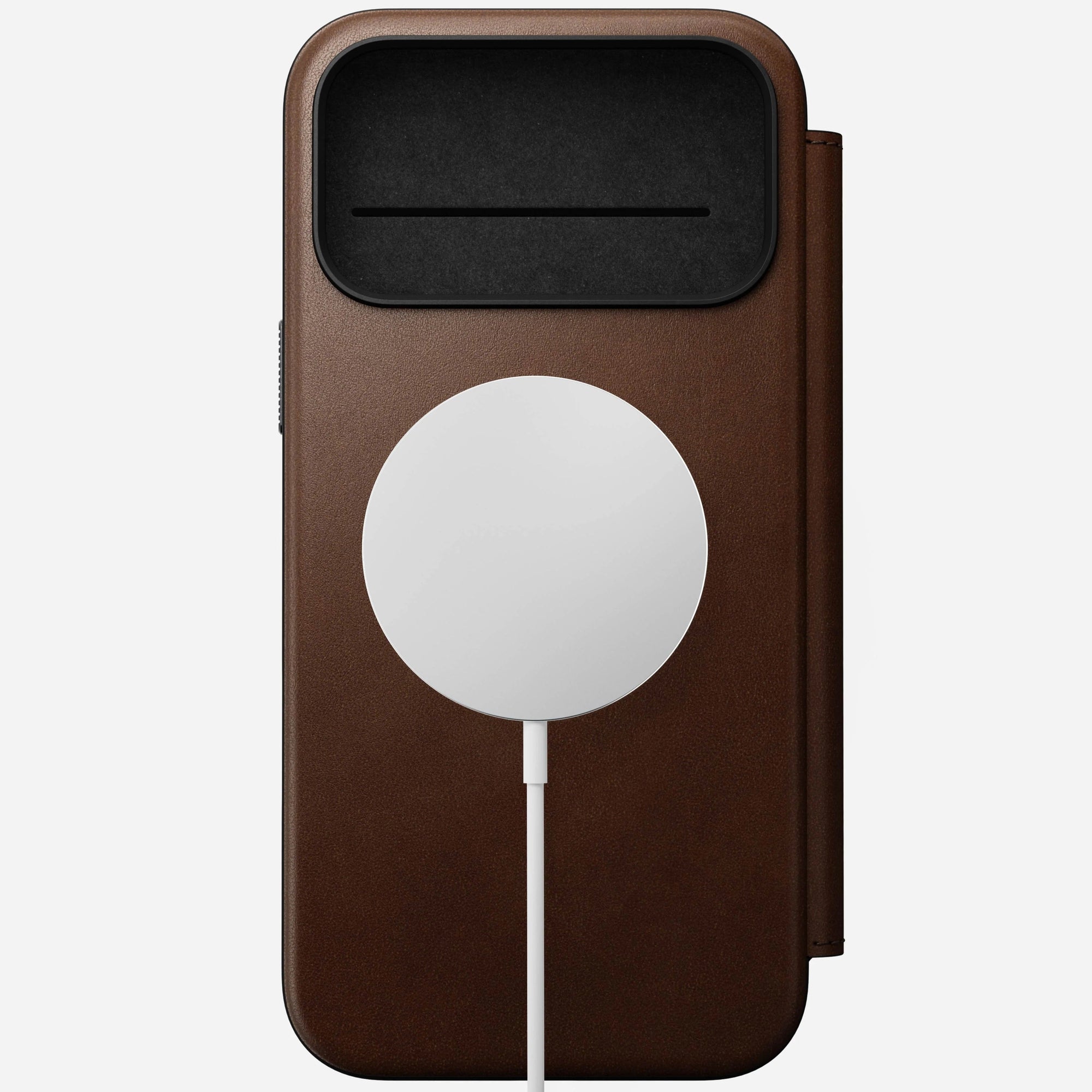 nomad folio folio case for iphone 17 pro brown inside card slots