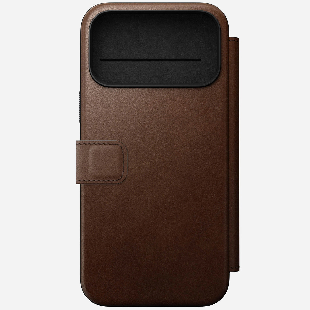 nomad folio folio case for iphone 17 pro max brown in-hand photo