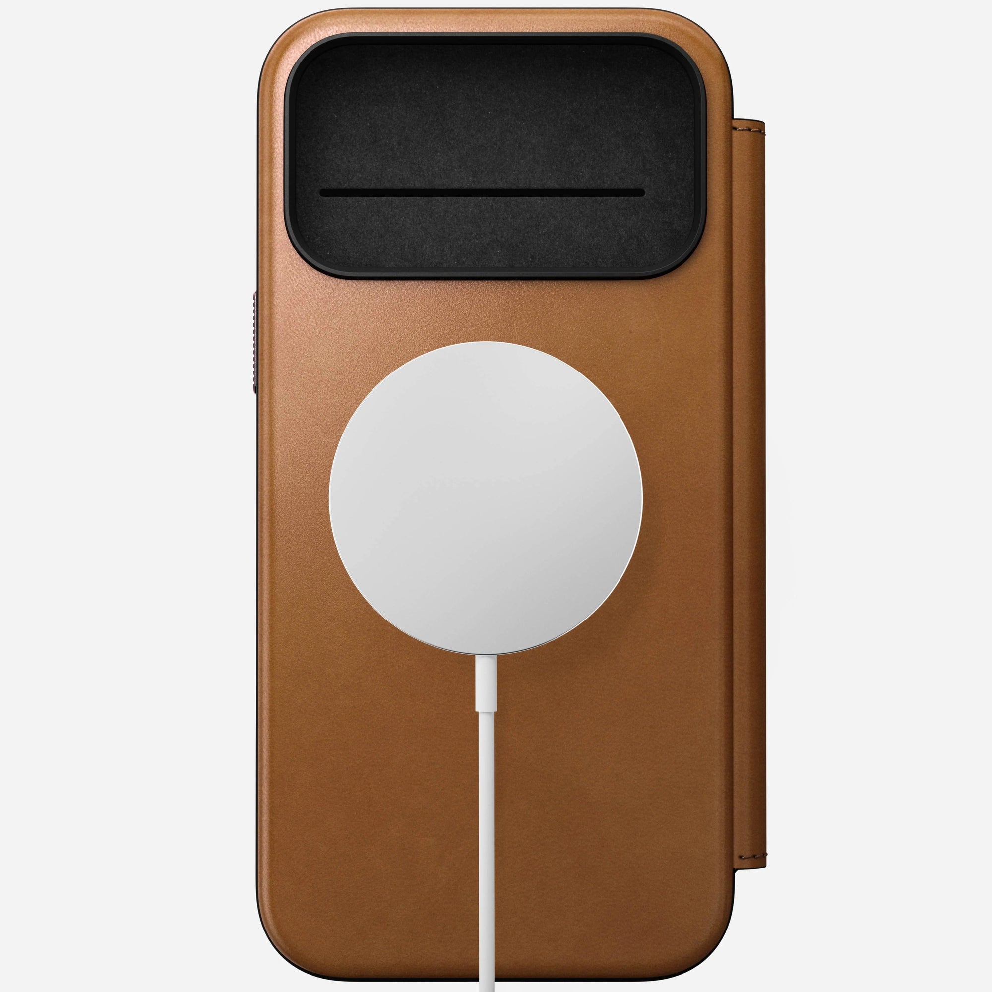 nomad folio folio case for iphone 17 pro english tan edge stitching