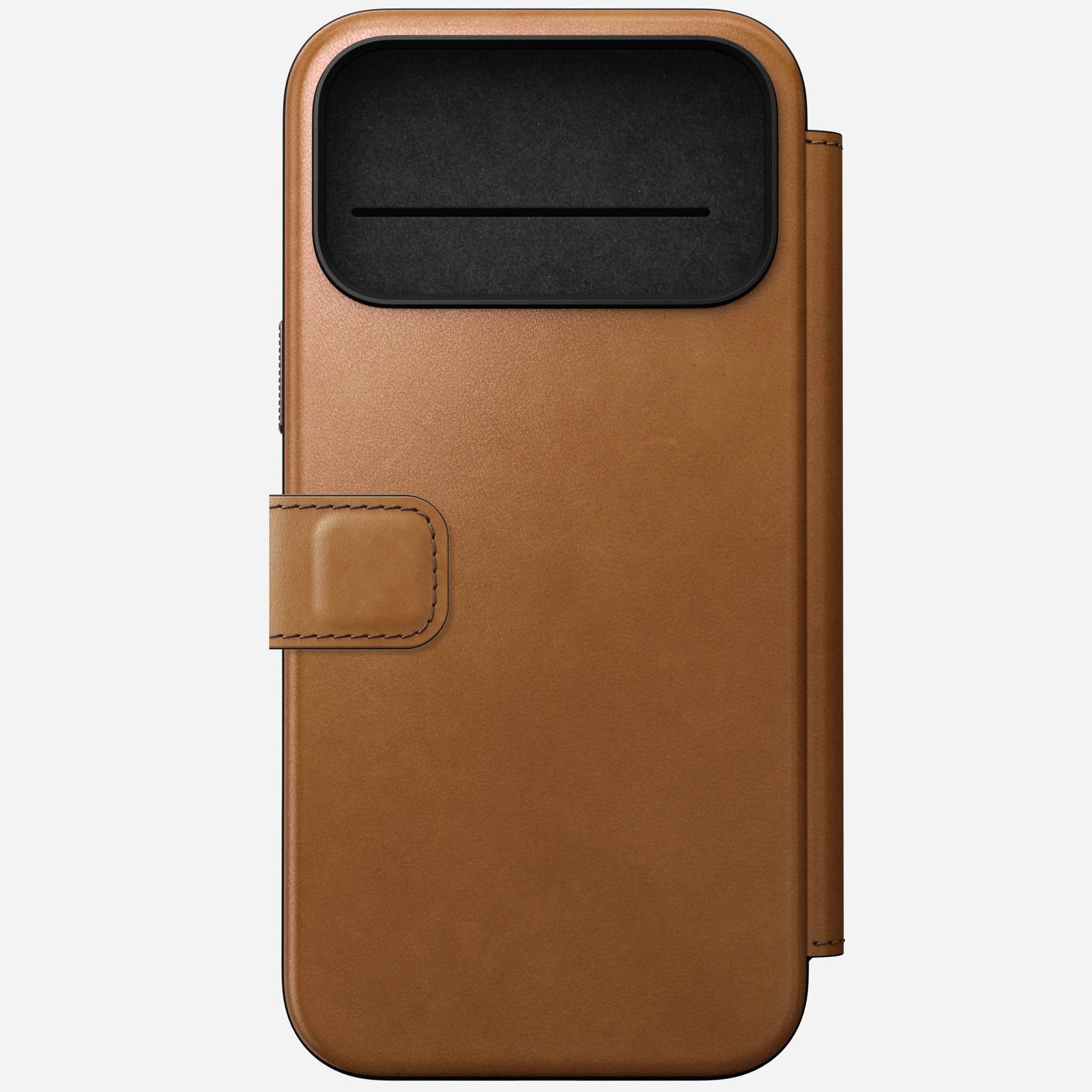nomad folio folio case for iphone 17 pro max english tan in-hand photo