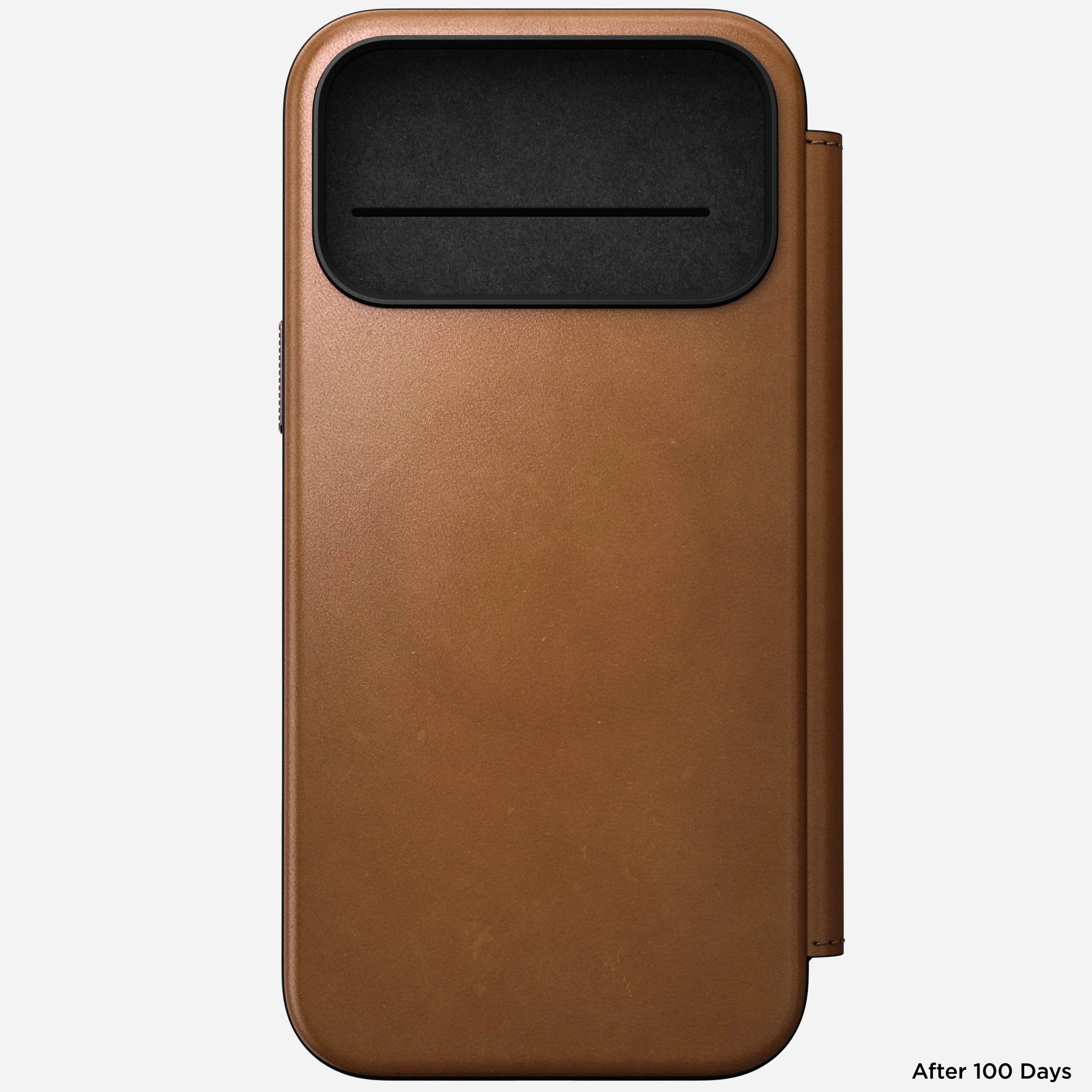 nomad folio folio case for iphone 17 pro english tan stand mode