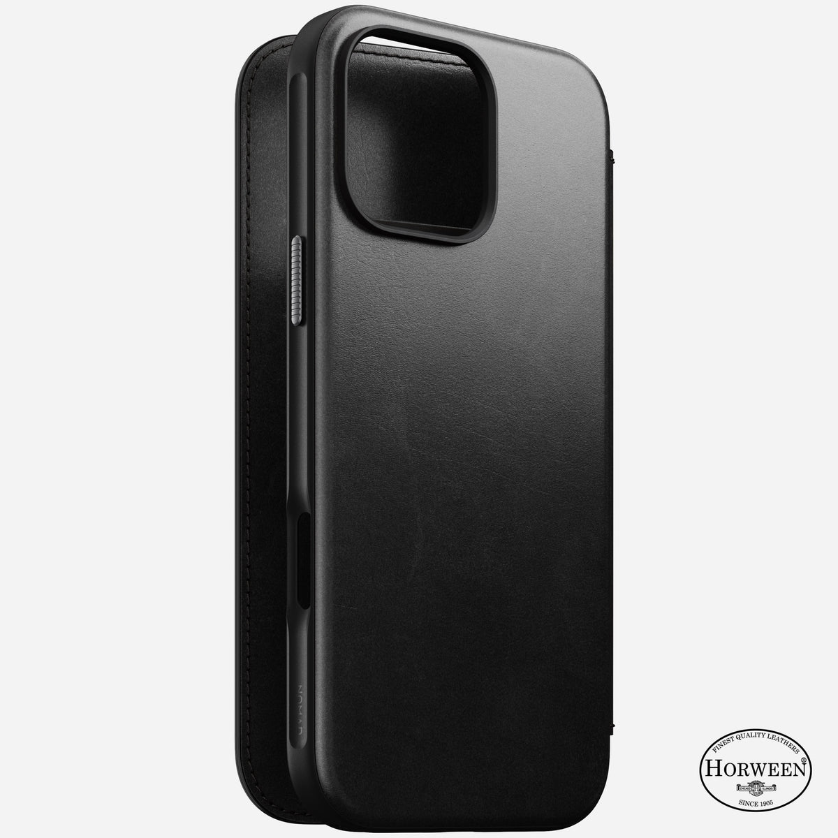 Nomad Horween Premium Leather Folio Case iPhone 16 Pro Max 6.9 - Black