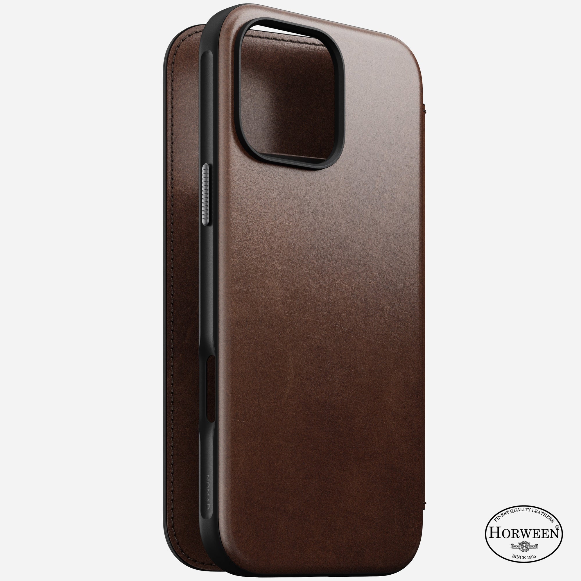 Nomad Horween Premium Leather Folio Case iPhone 16 Pro Max 6.9 - Brown