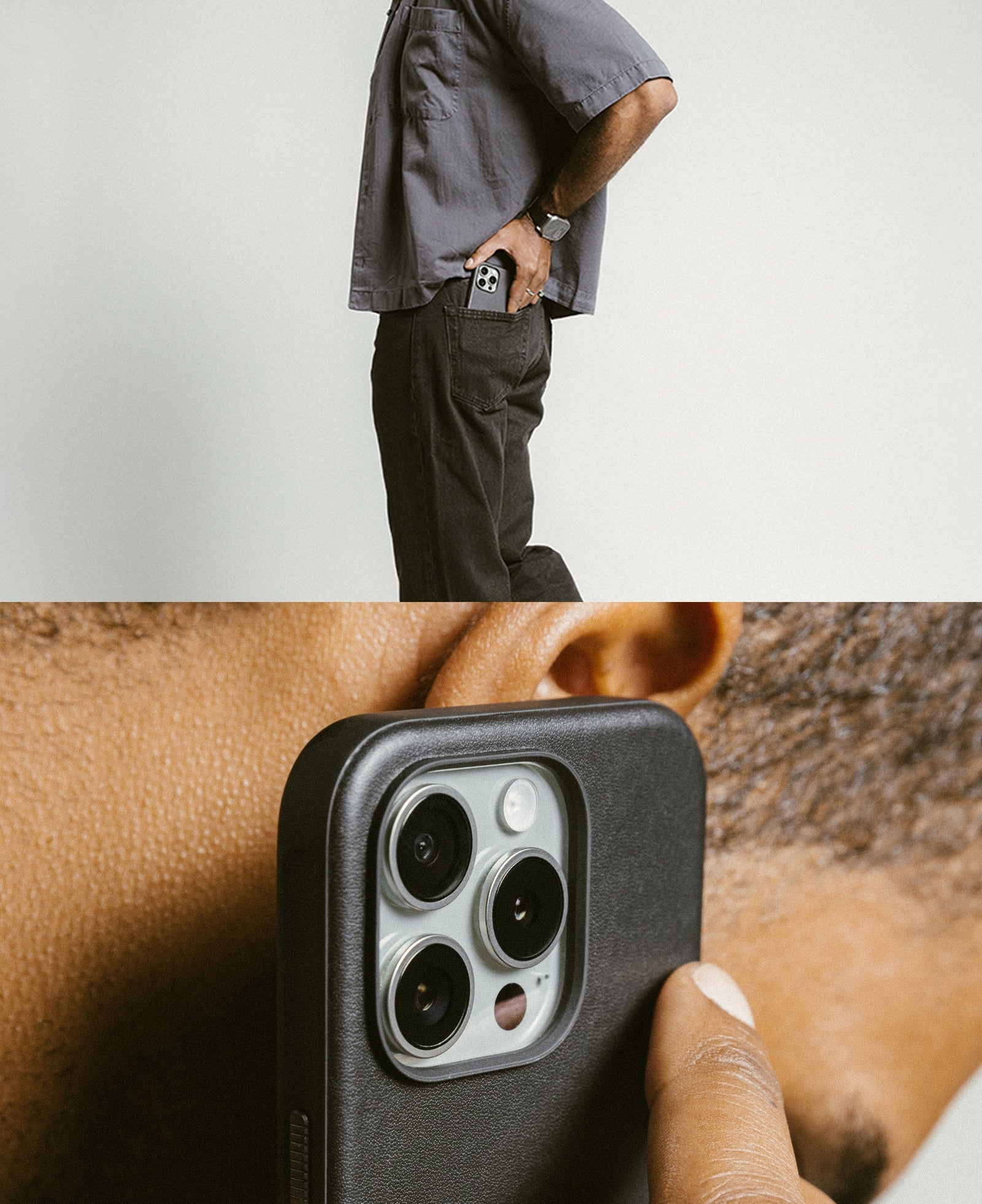 Nomad Modern Horween Leather Case for iPhone 16 Pro Max 6.9 - Black