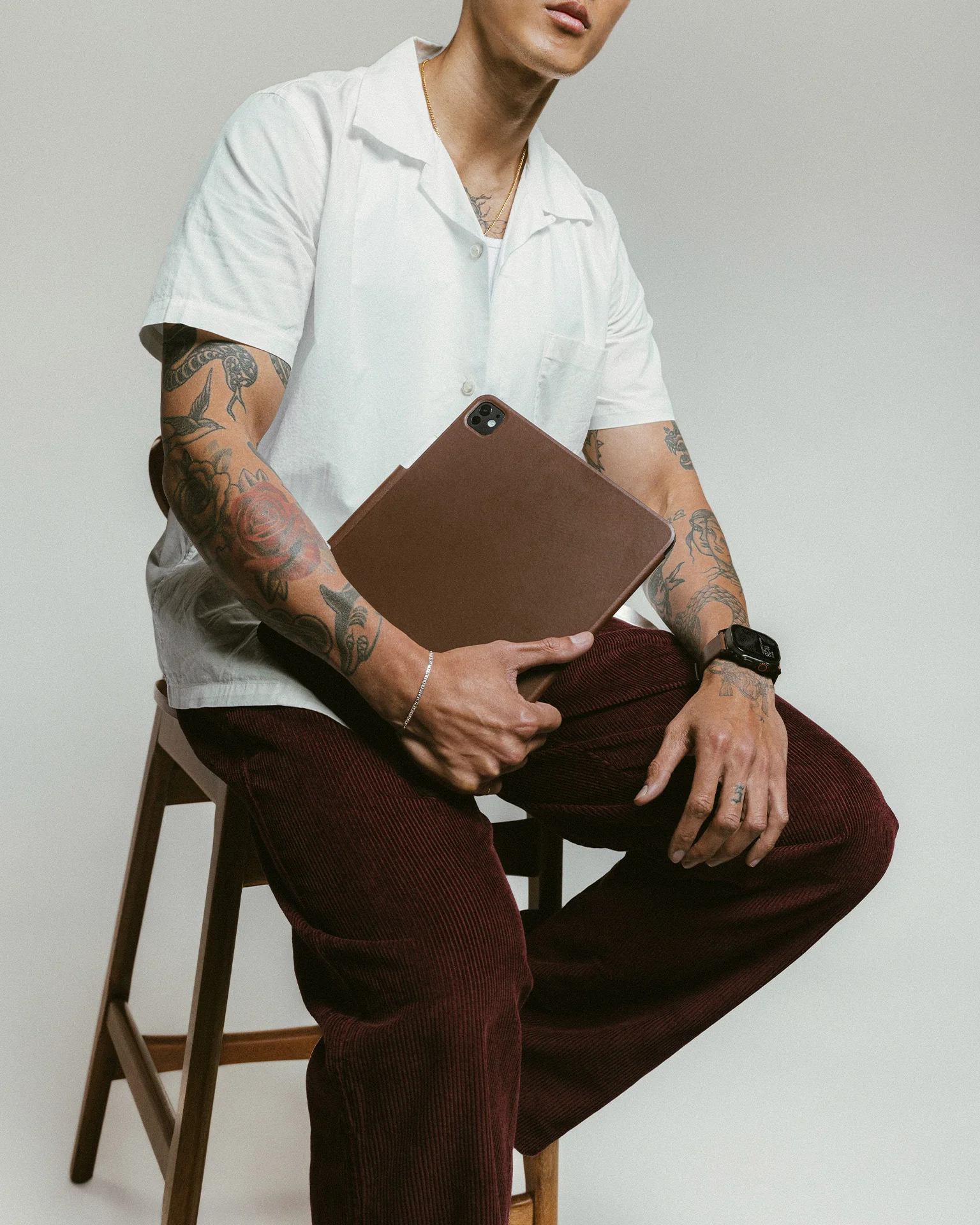 Nomad Premium Leather Folio Case for iPad Pro 13 M4 2024 - Black