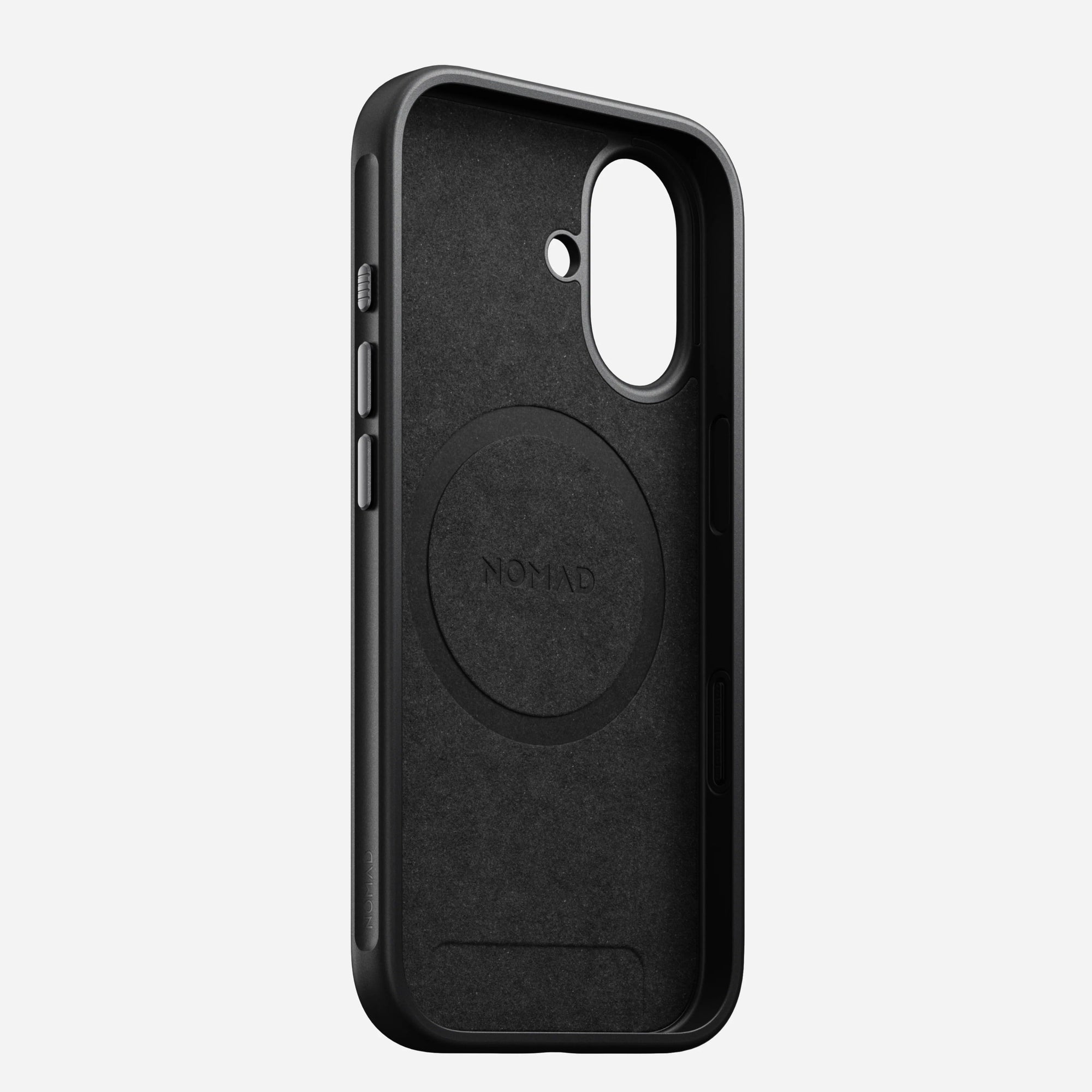 nomad modern leather case for iphone 17 black side profile