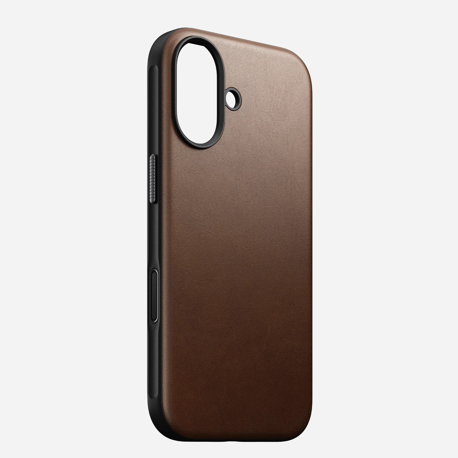 nomad modern leather case for iphone 17 brown front view