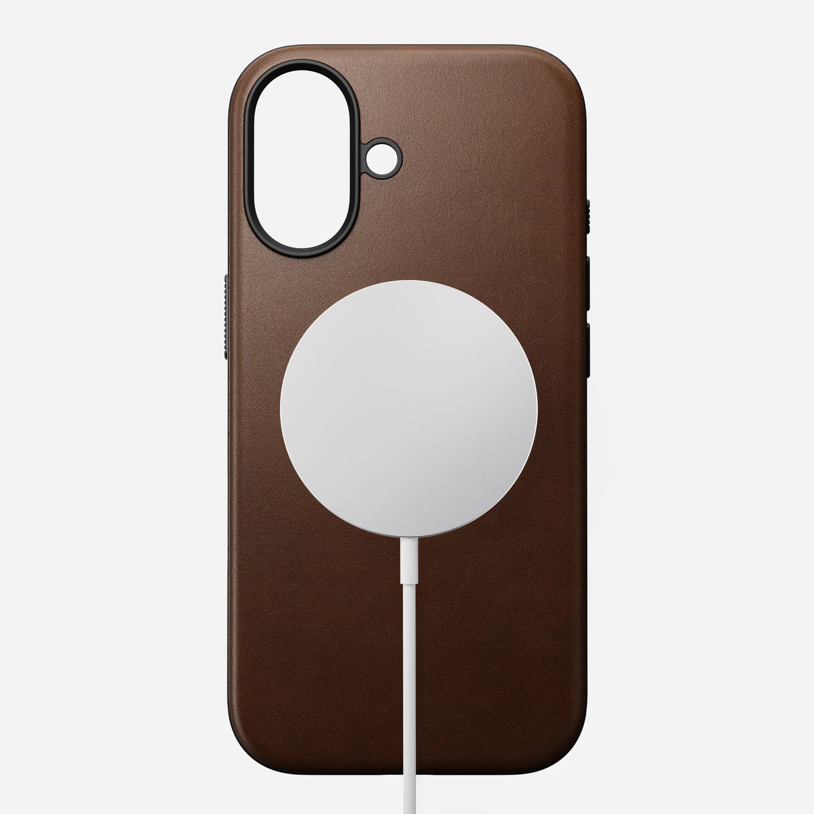 nomad modern leather case for iphone 17 brown grippy sides