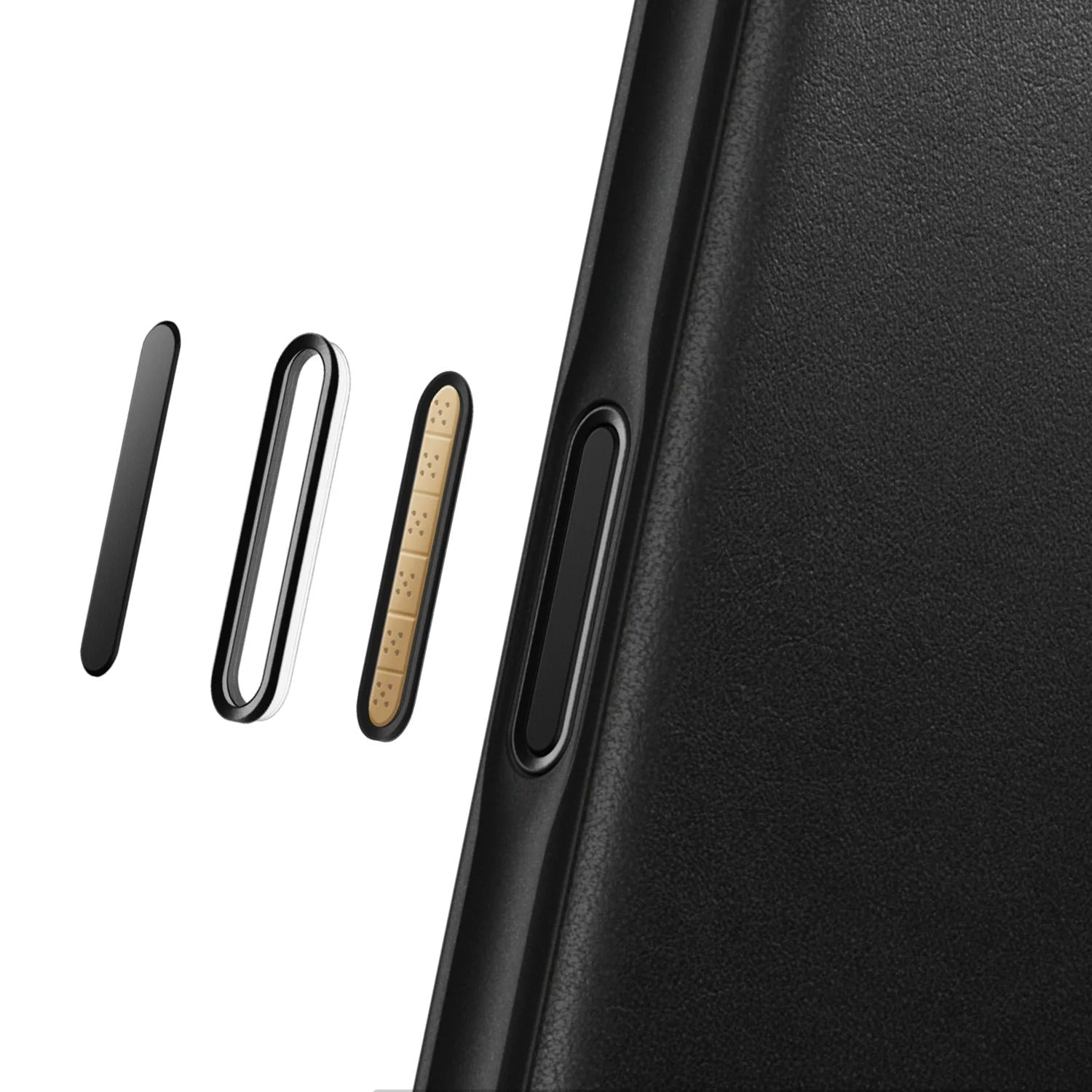 nomad modern leather case for iphone 17 pro black leather grain closeup