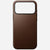 nomad modern leather case for iphone 17 pro brown front view
