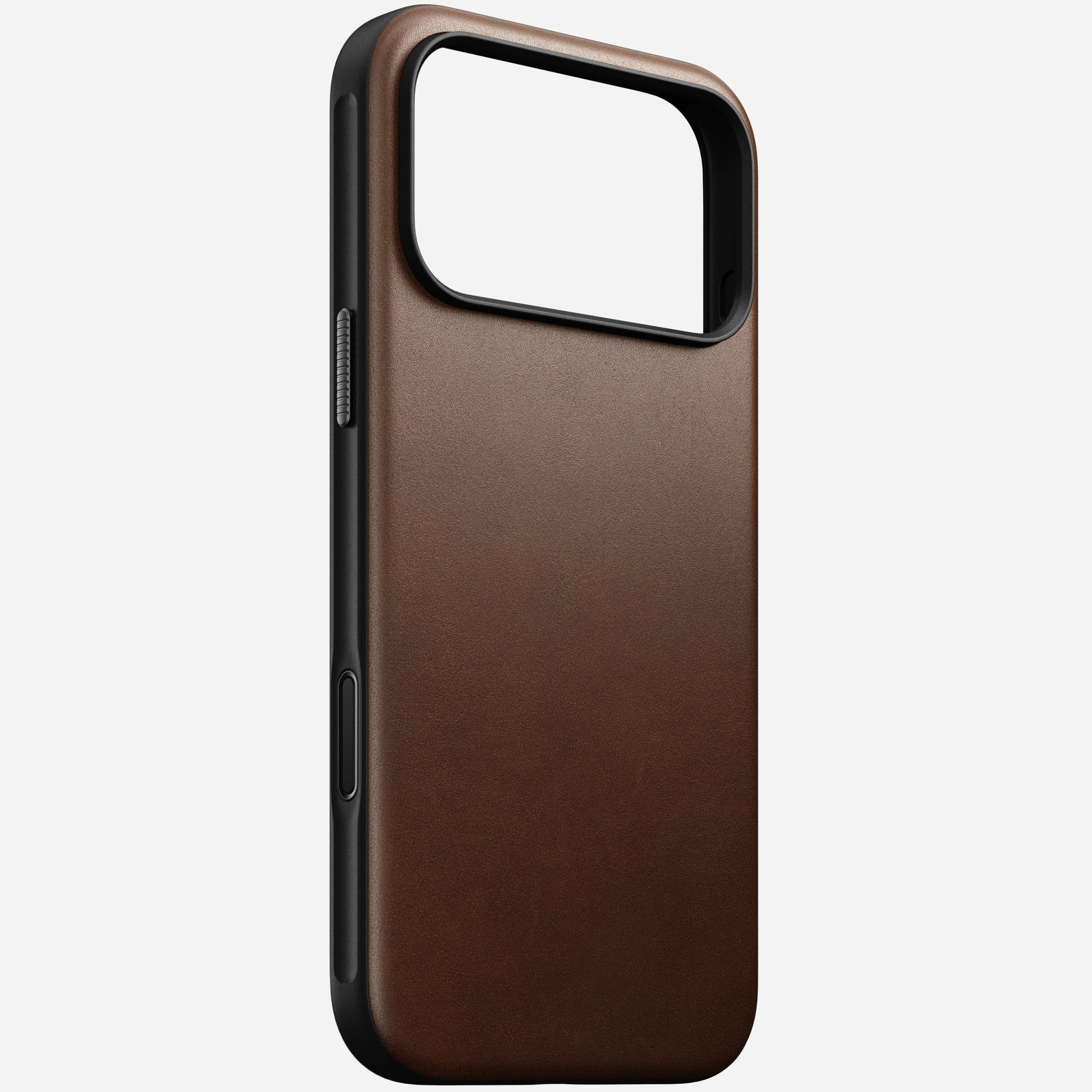 nomad modern leather case for iphone 17 pro max brown front view