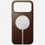 nomad modern leather case for iphone 17 pro brown leather grain closeup