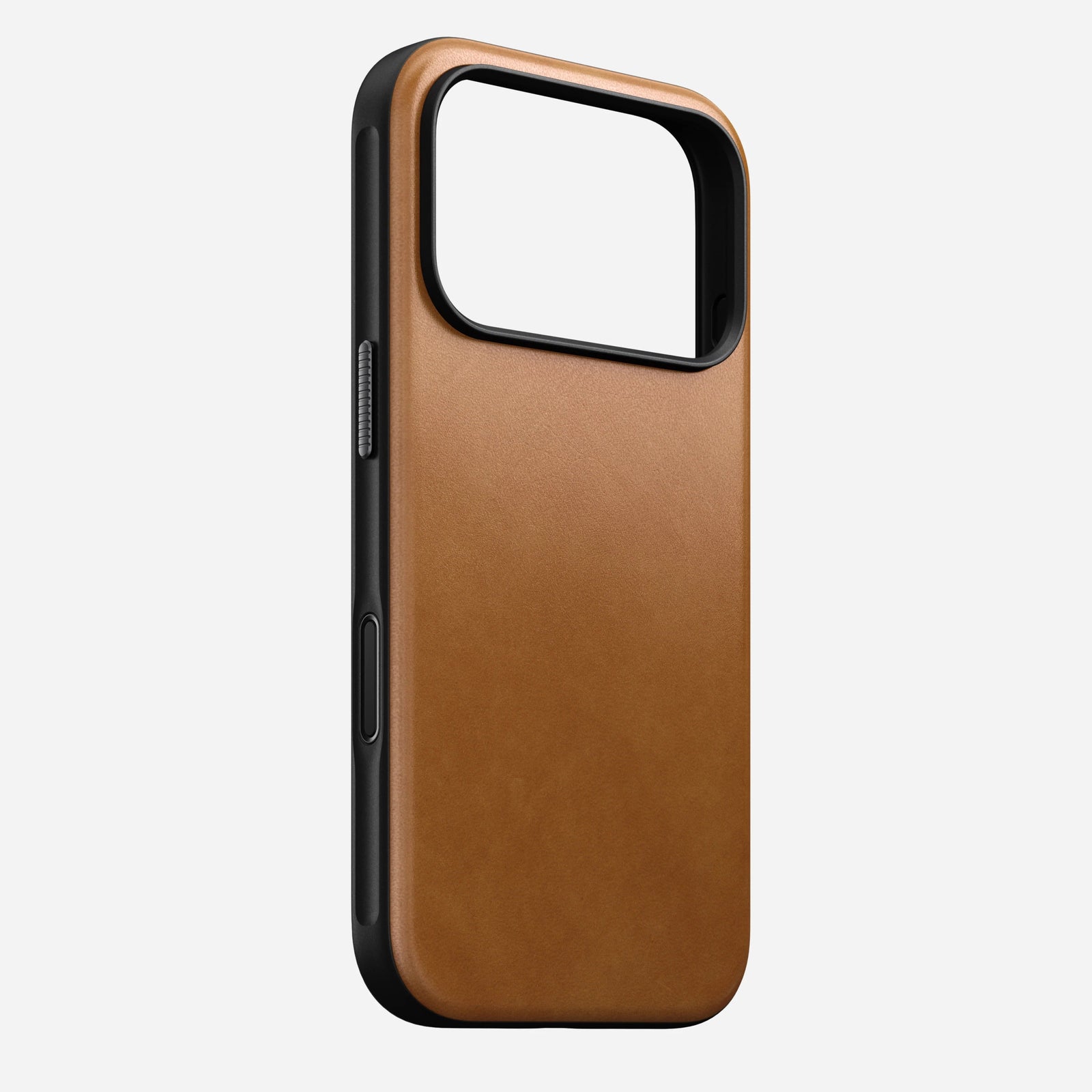 nomad modern leather case for iphone 17 pro english tan front view