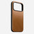nomad modern leather case for iphone 17 pro max english tan side profile