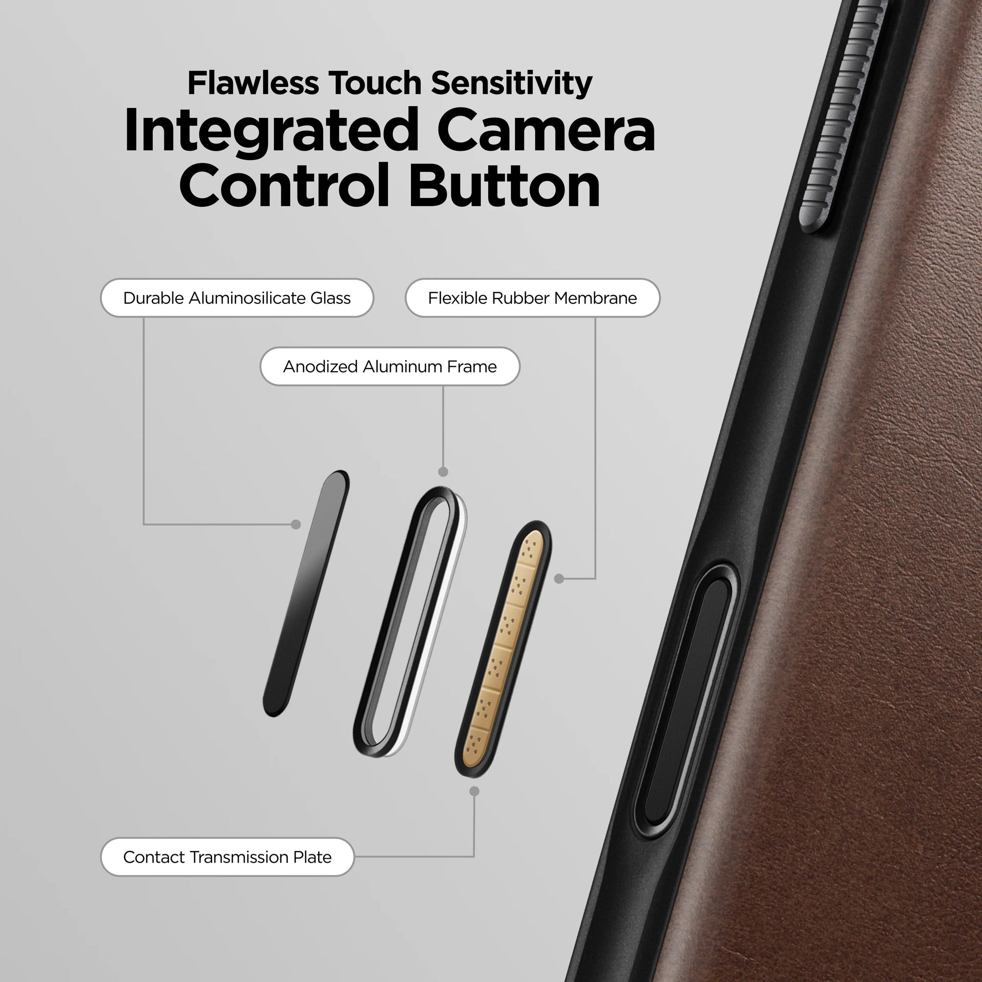 nomad modern case for iphone 17 pro rustic brown side profile