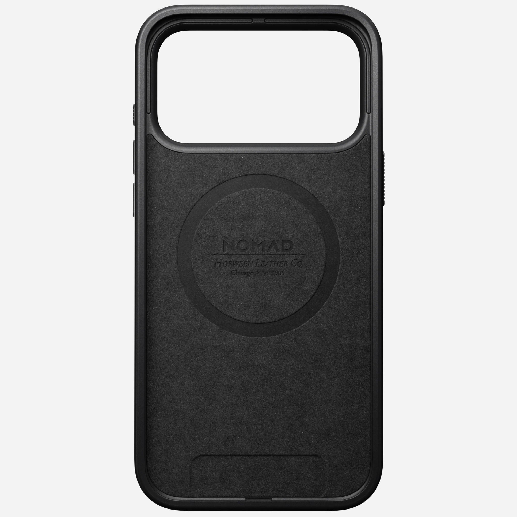 nomad modern case for iphone 17 pro rustic brown leather grain closeup
