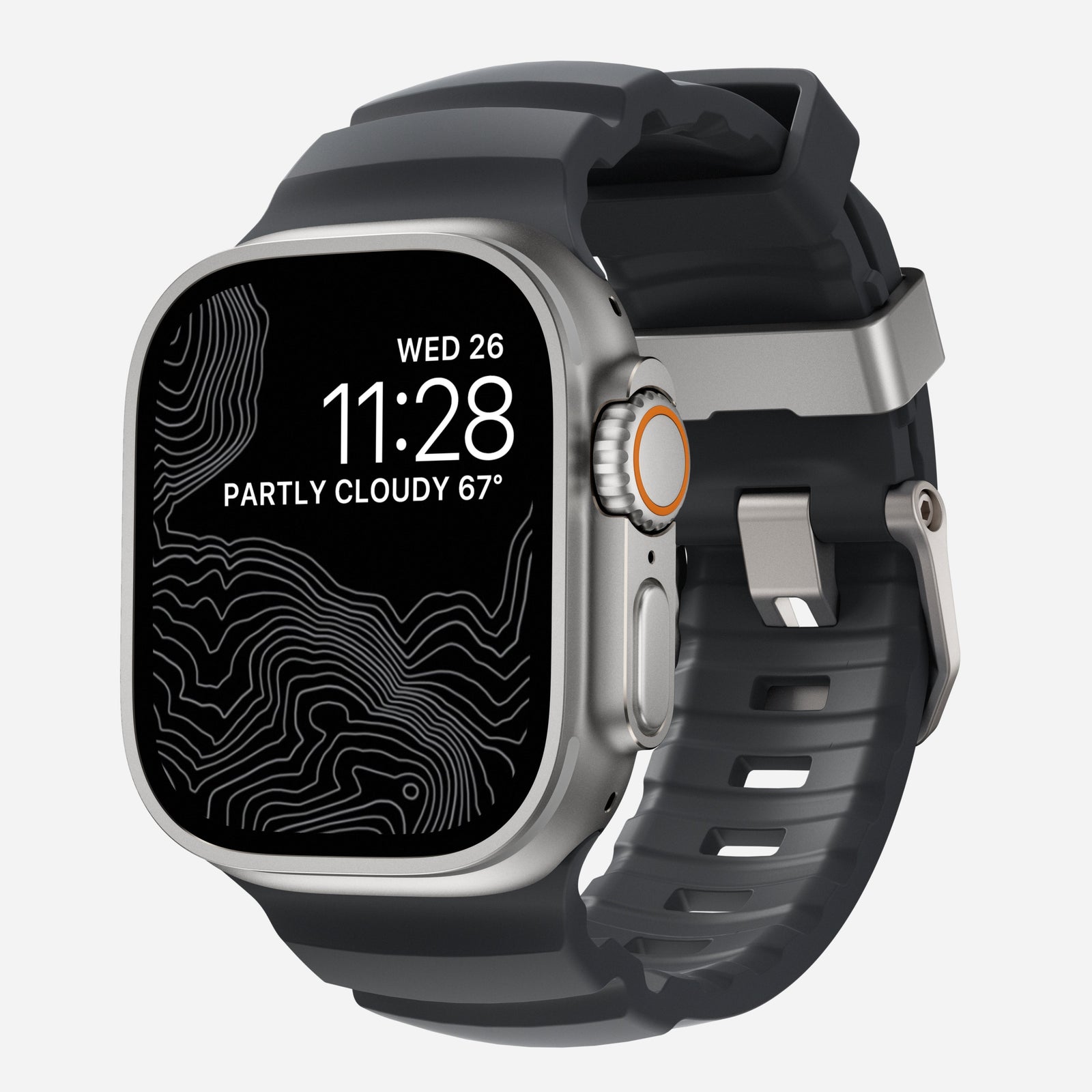 Nomad Rocky Point Band for Apple Watch 42-49 & Ultra 1 / 2 - Storm (Natural Hardware)