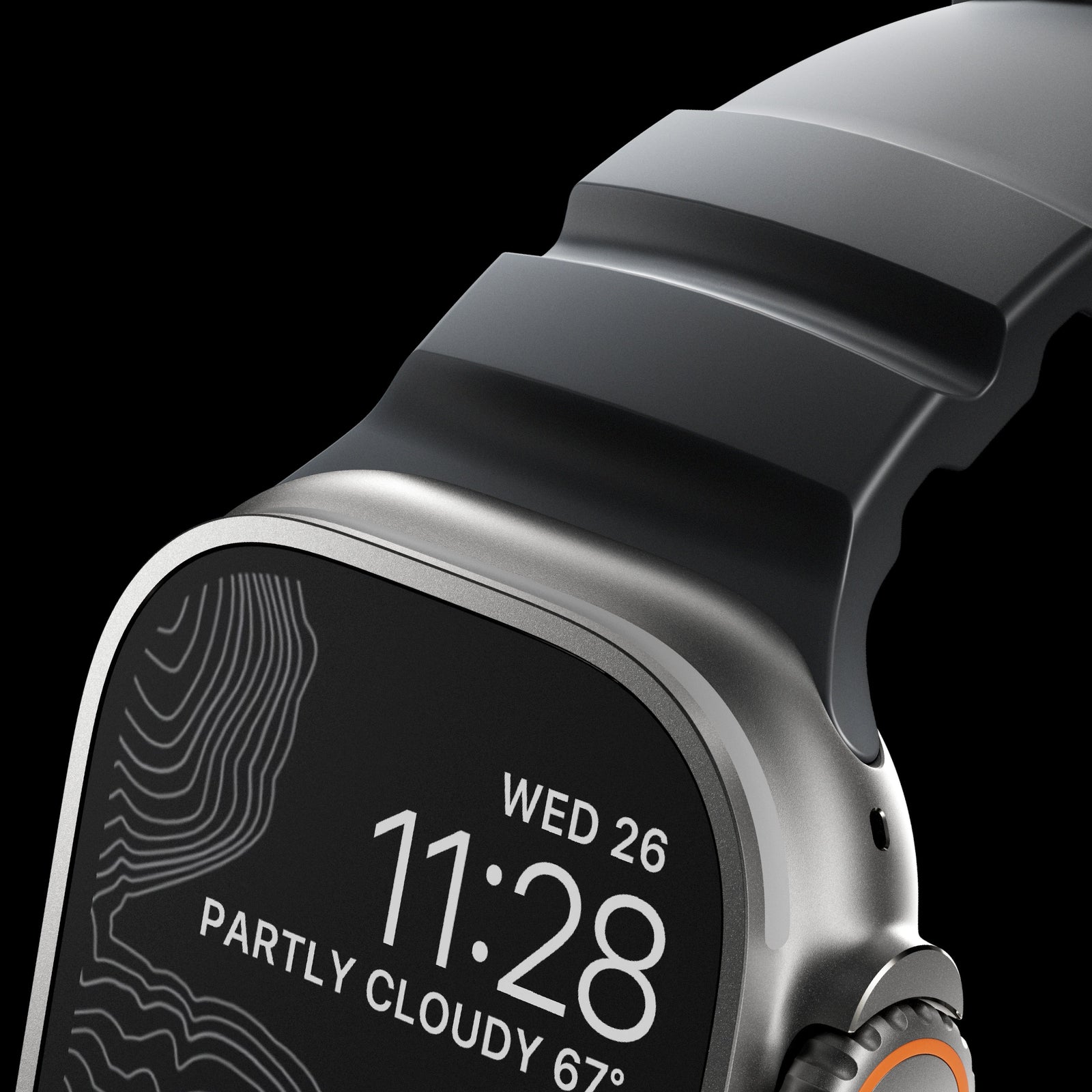 Nomad Rocky Point Band for Apple Watch 42-49 & Ultra 1 / 2 - Storm (Natural Hardware)