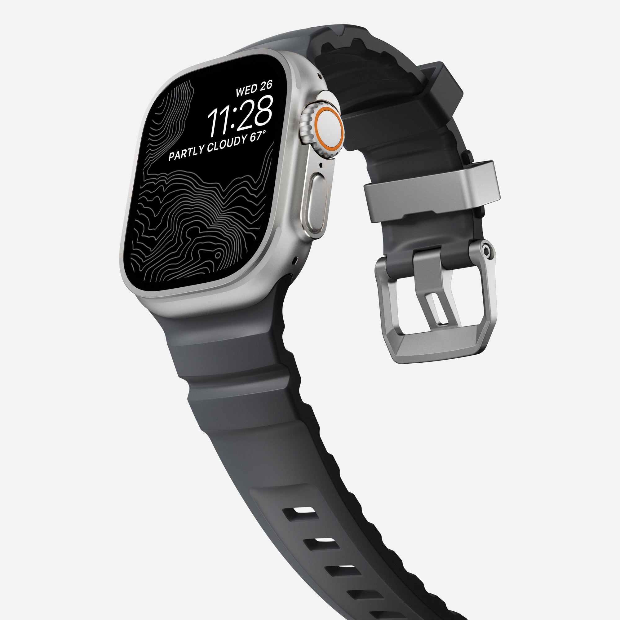 Nomad Rocky Point Band for Apple Watch 42-49 & Ultra 1 / 2 - Storm (Natural Hardware)