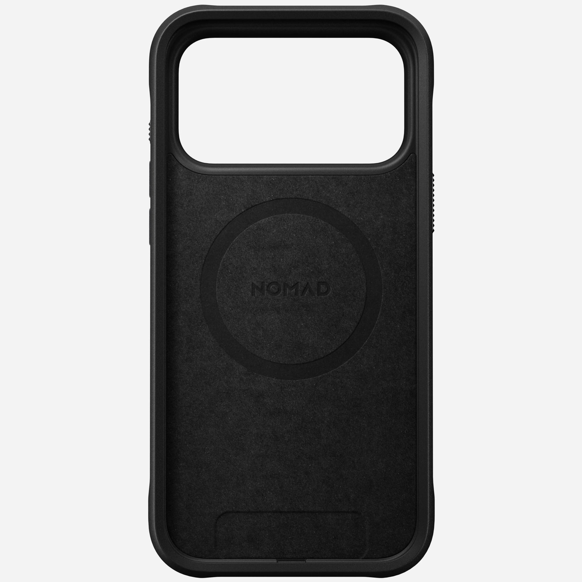 nomad rugged case for iphone 17 pro max ultra orange leather grain closeup