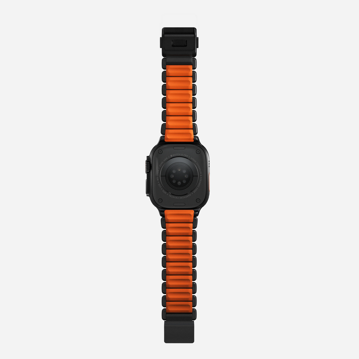 Nomad Stratos Titanium Apple Watch Ultra 1 - 3 / 42-49mm / Series 1-11 & SE - Black / Orange - Mac Addict