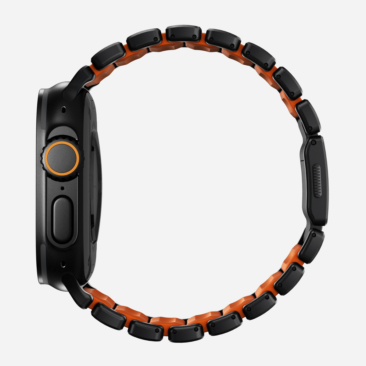 Nomad Stratos Titanium Apple Watch Ultra 1 - 3 / 42-49mm / Series 1-11 & SE - Black / Orange - Mac Addict