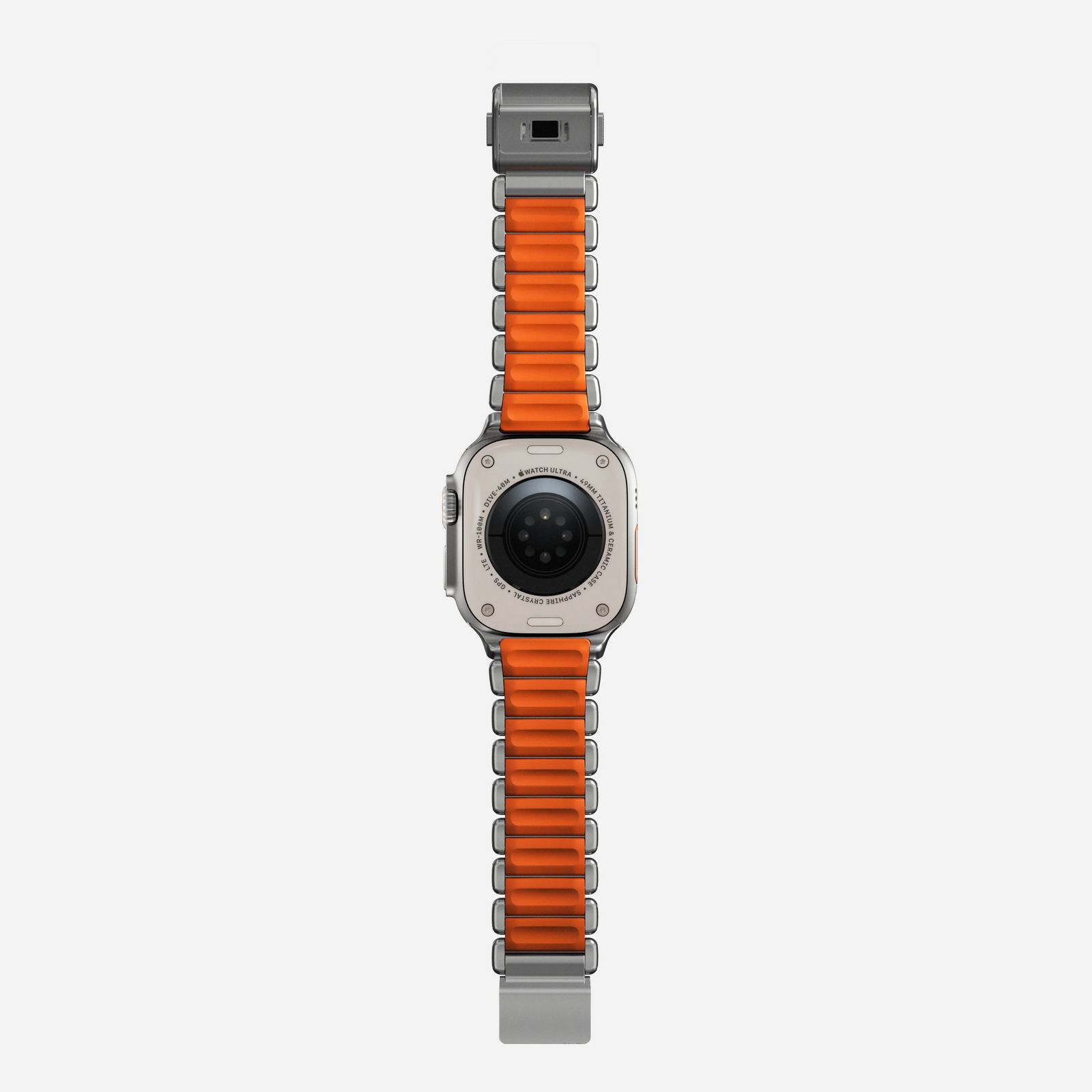 Nomad Stratos Titanium Apple Watch Ultra 1 - 3 / 42-49mm / Series 1-11 & SE - Natural / Orange - Mac Addict