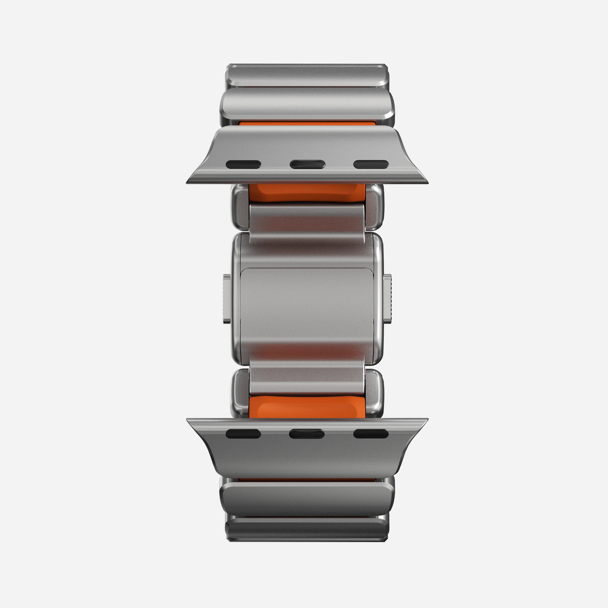 Nomad Stratos Titanium Apple Watch Ultra 1 - 3 / 42-49mm / Series 1-11 & SE - Natural / Orange - Mac Addict