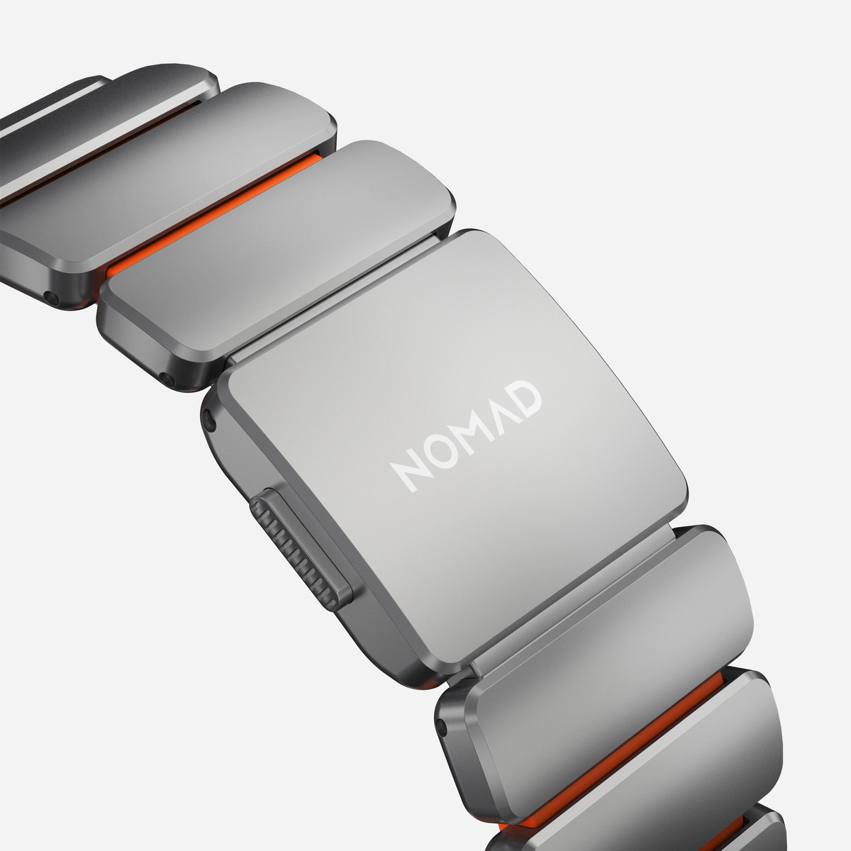 Nomad Stratos Titanium Apple Watch Ultra 1 - 3 / 42-49mm / Series 1-11 & SE - Natural / Orange - Mac Addict