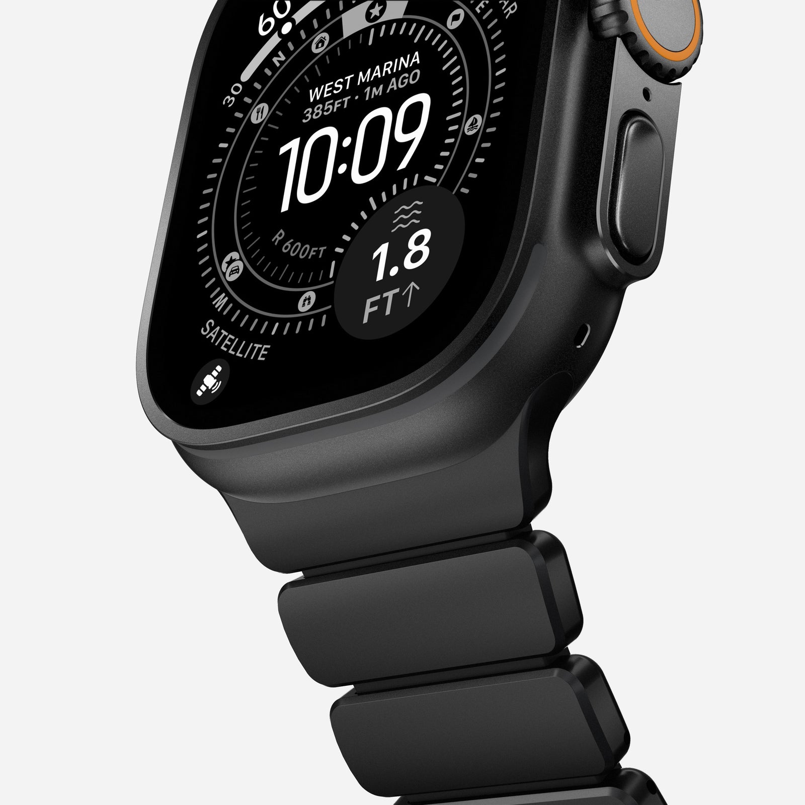 Nomad Stratos Titanium Apple Watch Ultra 1 - 3 / 42-49mm / Series 1-11 & SE - Black / Black - Mac Addict