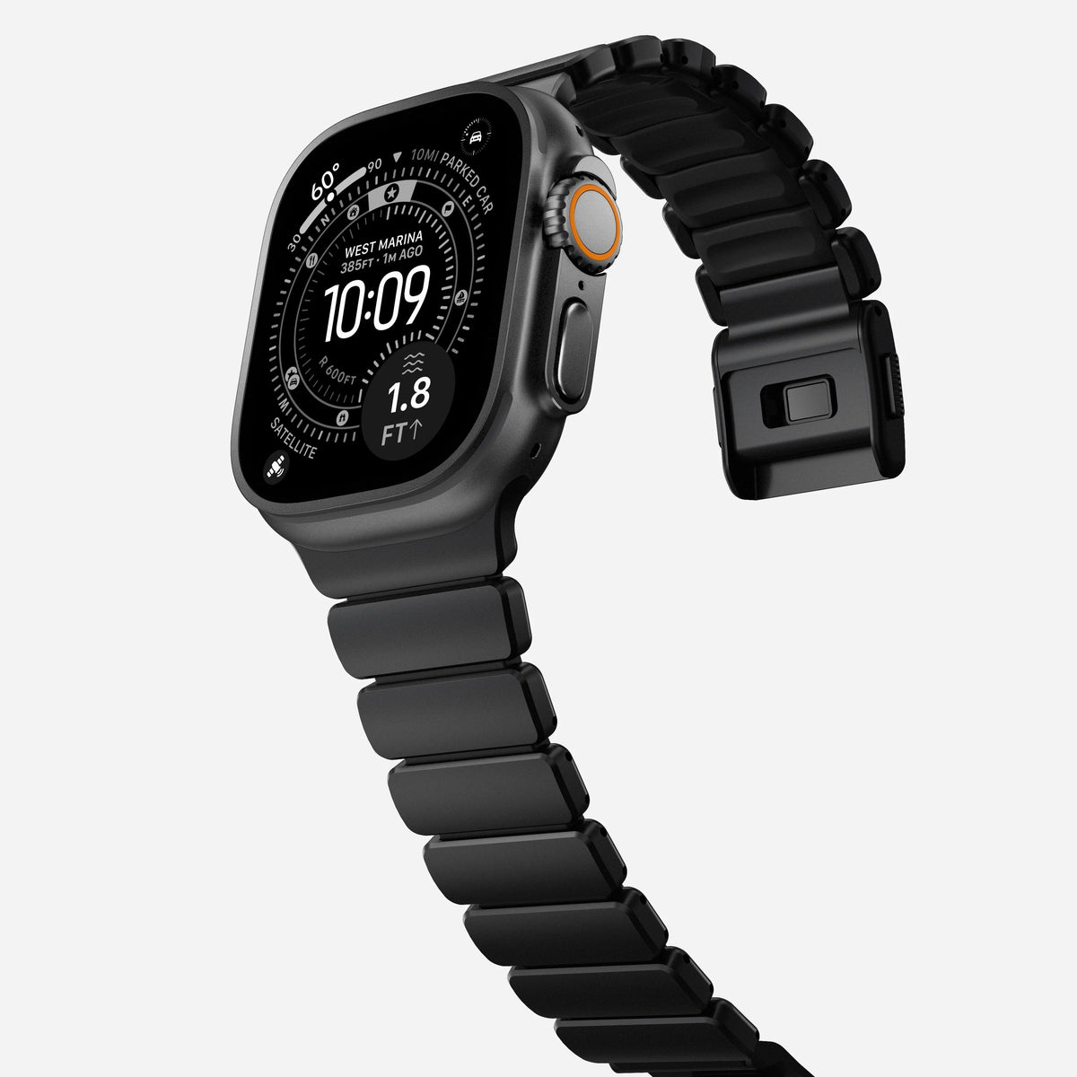 Nomad Stratos Titanium Apple Watch Ultra 1 - 3 / 42-49mm / Series 1-11 & SE - Black / Black - Mac Addict